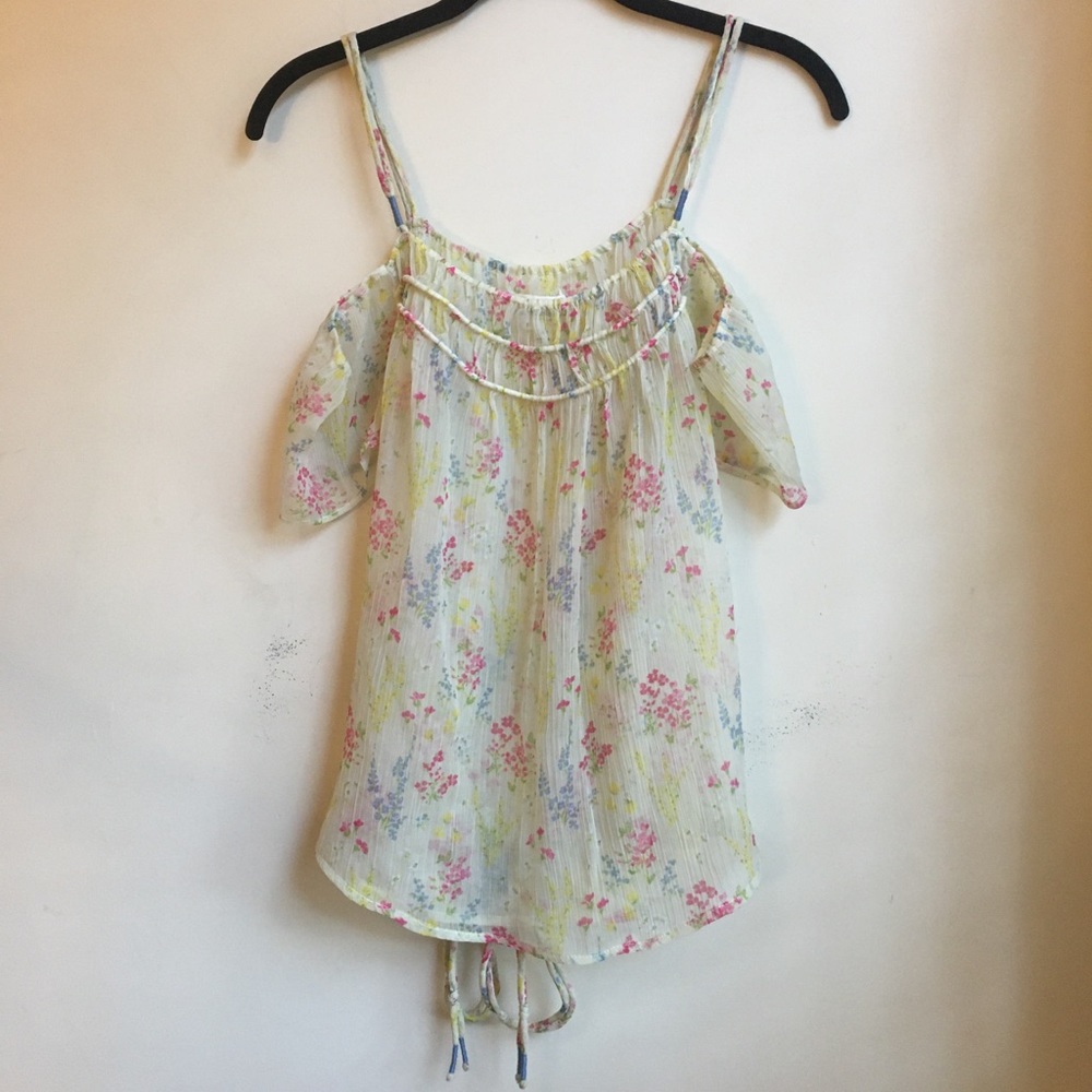 Abercrombie & Fitch Floral Cinch Semi Sheer Blouse